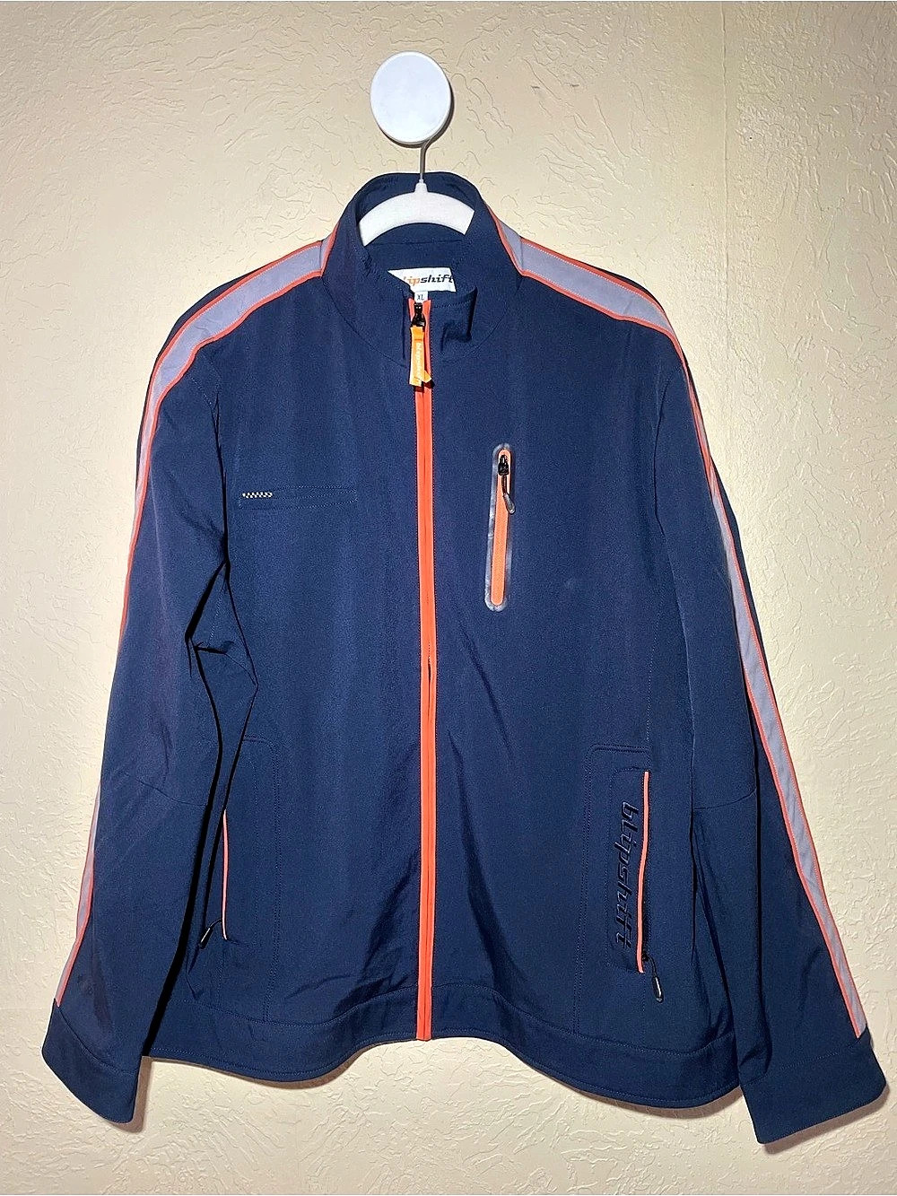 blipshift Men's Blue & Orange Zip Jacket Size XL Like New